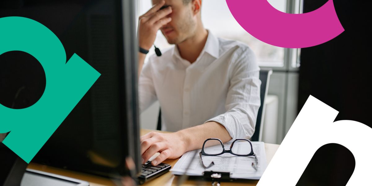 Man looking stressed becuase of declining service levels with hsi payroll service